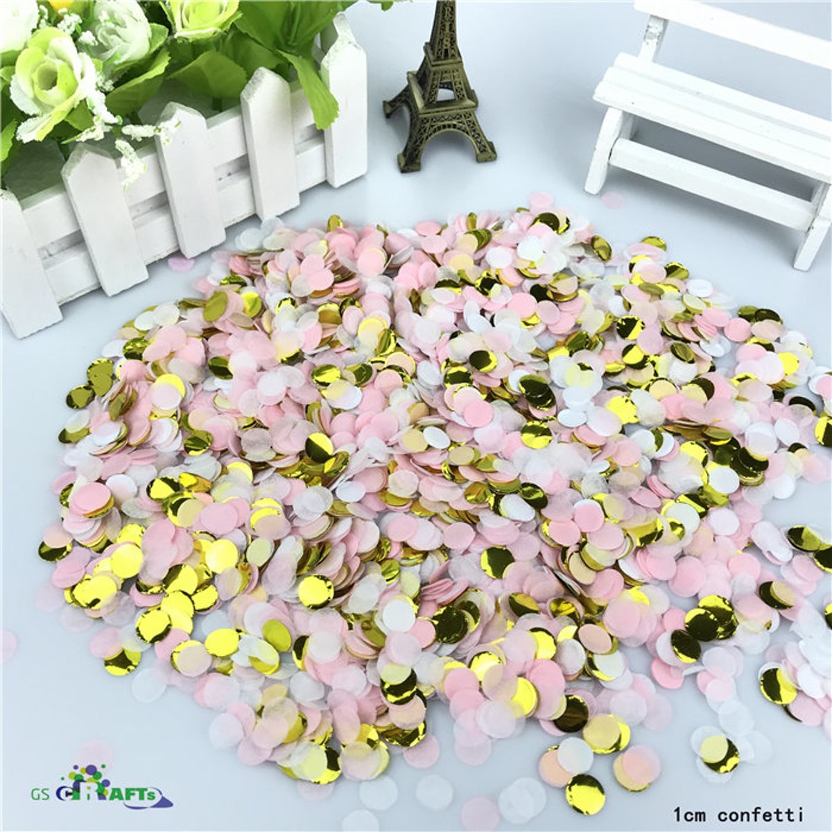 Mini Confetti Stippen 20 gram | Roze en Goud | Verjaardag | Feest Accessoires